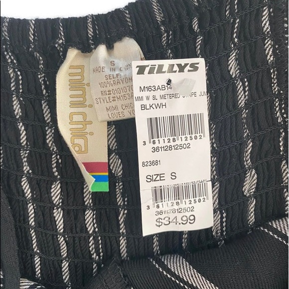 S Mimi Chica jumpsuit romper NWT black stripe - Picture 5 of 9